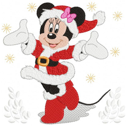 Mouse Ears Girl Christmas - Fill Stitch Machine Embroidery Design