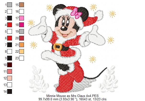 Mouse Ears Girl Christmas - Fill Stitch Machine Embroidery Design