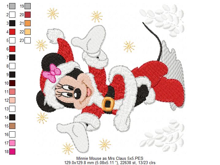 Mouse Ears Girl Christmas - Fill Stitch Machine Embroidery Design