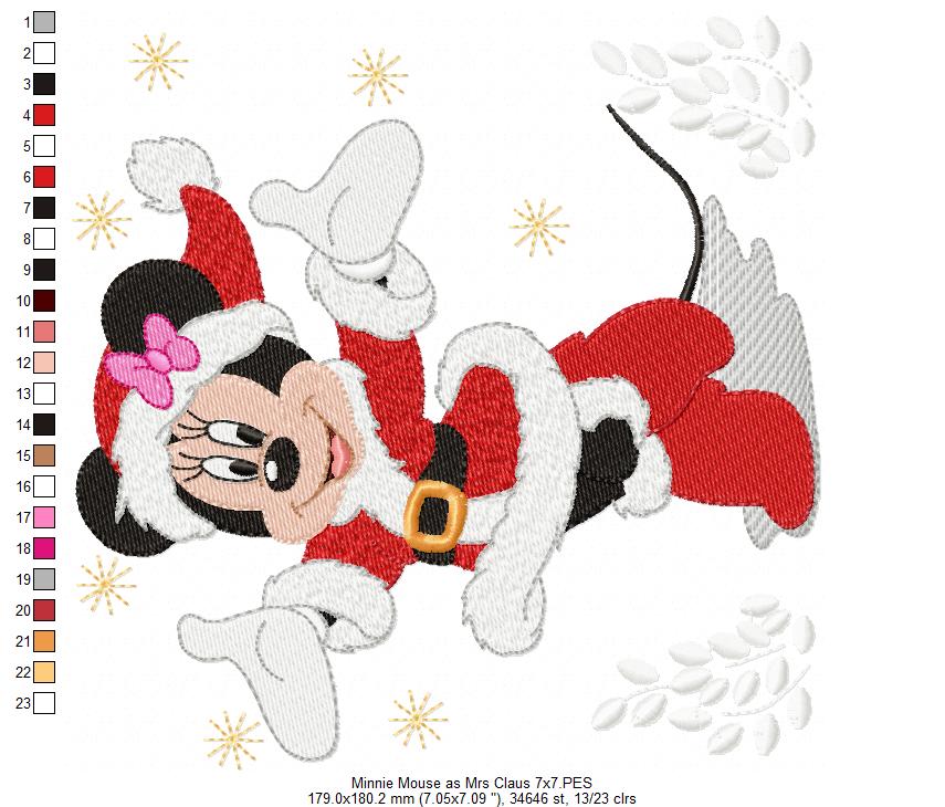 Mouse Ears Girl Christmas - Fill Stitch Machine Embroidery Design