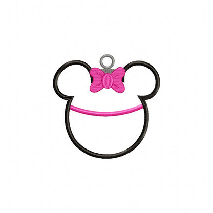 Minnie Christmas Ornament - Applique - Machine Embroidery Design