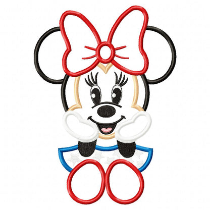 4th of July Mouse Girl - Applique - Machine Embroidery Design