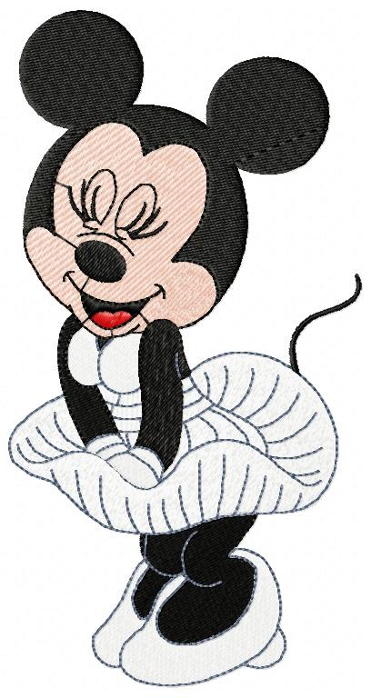 Mouse Girl as Marilyn Monroe - Fill Stitch - Machine Embroidery Design
