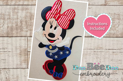 Minnie 4th of July - ITH Project - Machine Embroidery Design