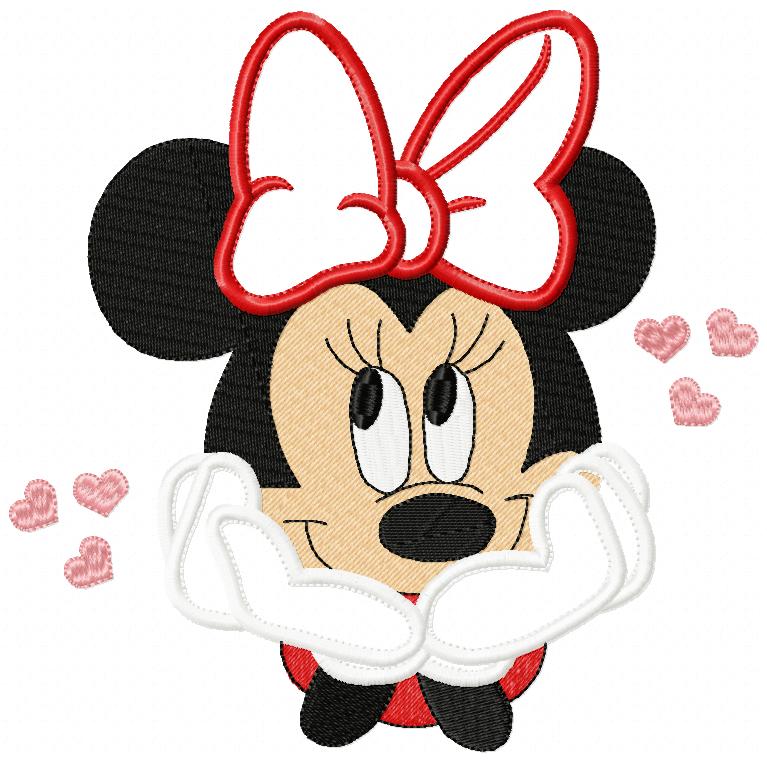 Mouse Girl in Love - Applique Machine Embroidery Design