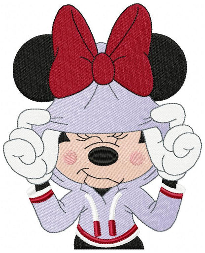Mouse Girl Hiding Her Face - Fill Stitch - Machine Embroidery Design