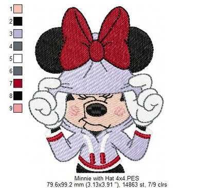 Mouse Girl Hiding Her Face - Fill Stitch - Machine Embroidery Design