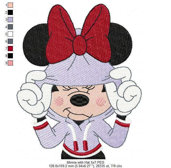 Mouse Girl Hiding Her Face - Fill Stitch