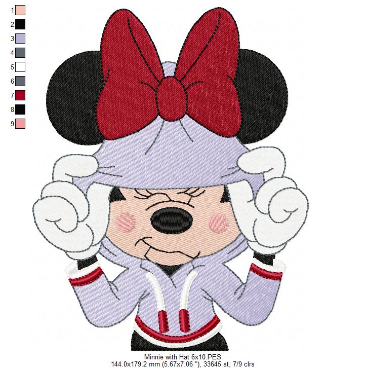 Mouse Girl Hiding Her Face - Fill Stitch