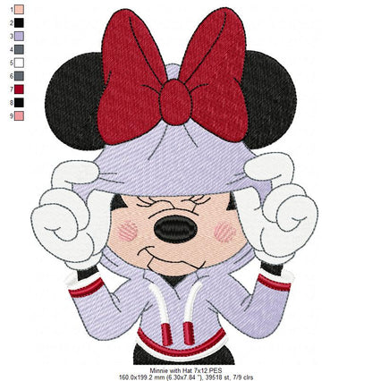 Mouse Girl Hiding Her Face - Fill Stitch - Machine Embroidery Design