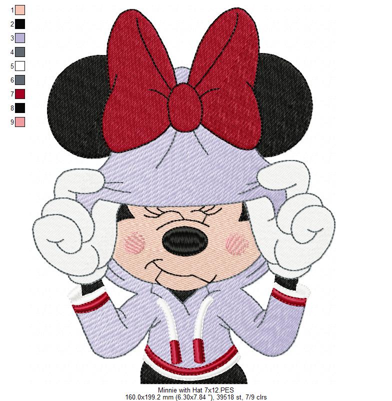 Mouse Girl Hiding Her Face - Fill Stitch