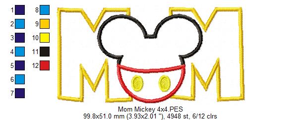 Mouse Ears Boy Mom - Applique Embroidery