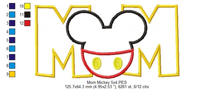 Mouse Ears Boy Mom - Applique Embroidery