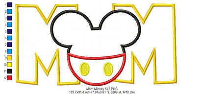 Mouse Ears Boy Mom - Applique Embroidery
