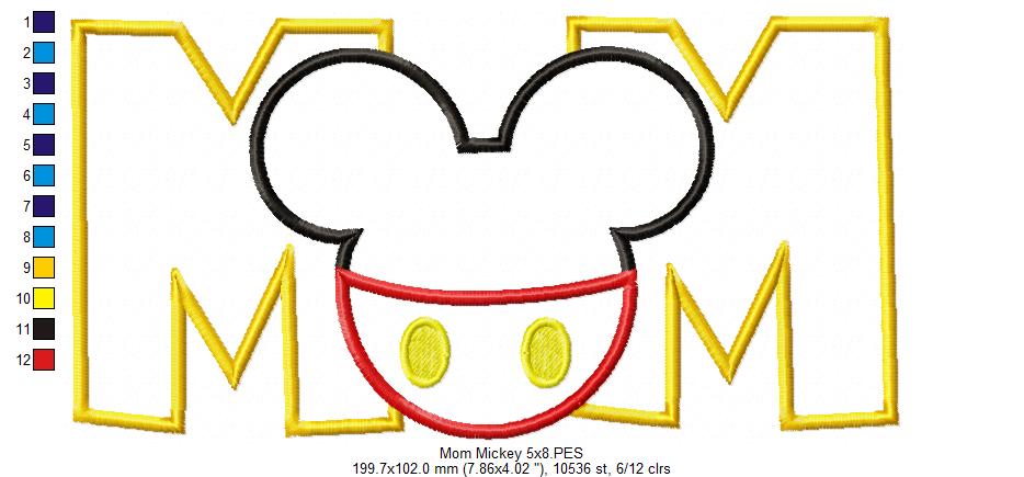 Mouse Ears Boy Mom - Applique Embroidery