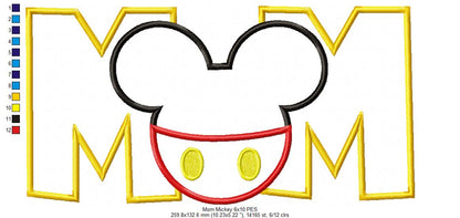 Mouse Ears Boy Mom - Applique Embroidery