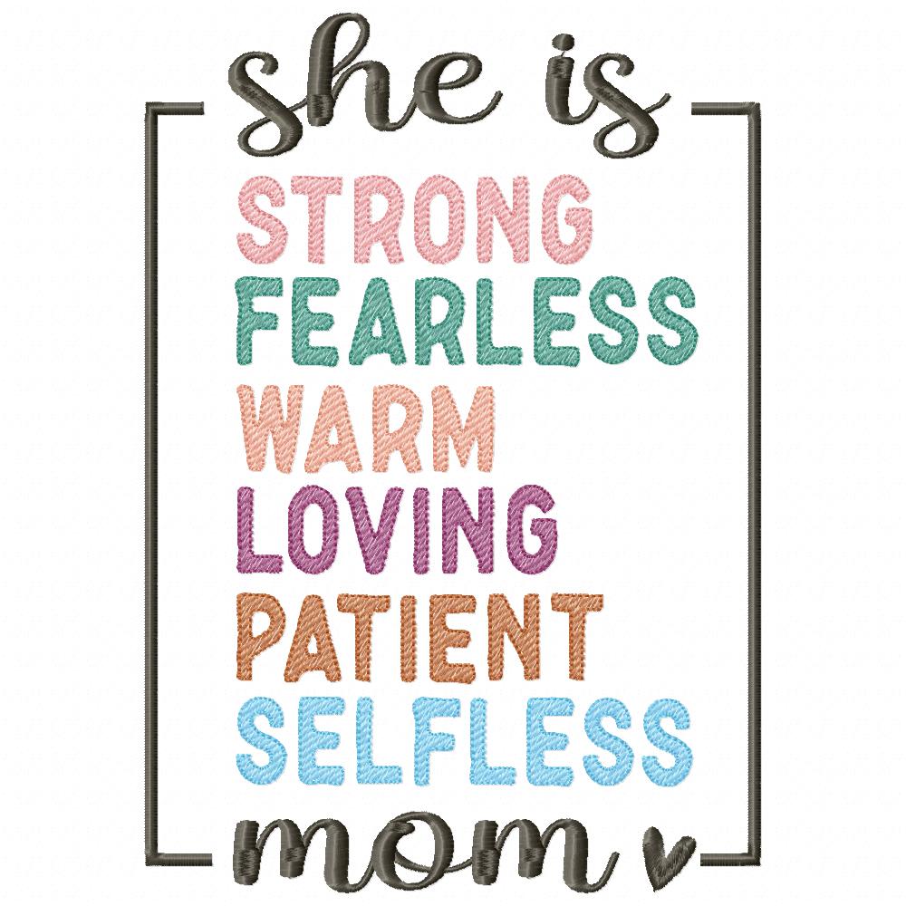 Mom / Mum Words - Fill Stitch - Machine Embroidery Design