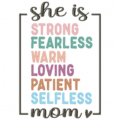 Mom / Mum Words - Fill Stitch - Machine Embroidery Design