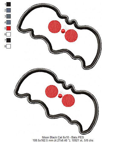 Moon Black Cat Door Ornament - ITH Project - Machine Embroidery Design