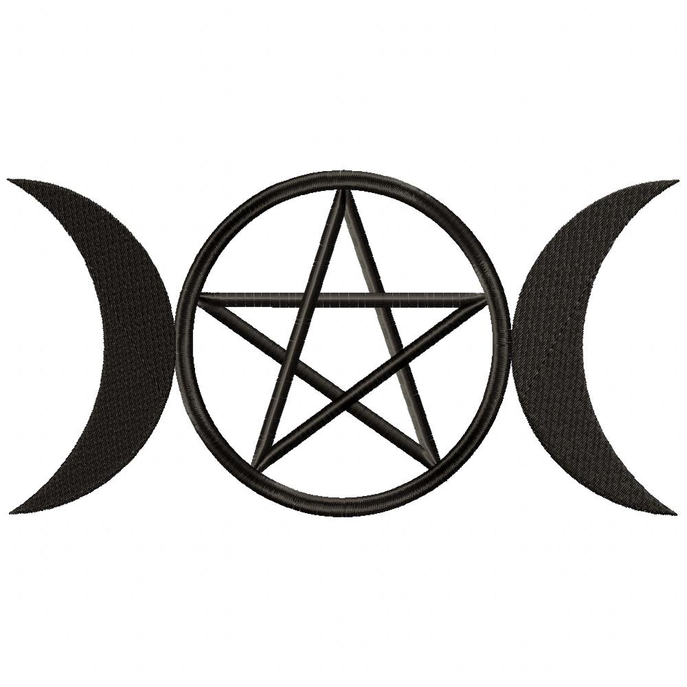 Moon Pentragram - Fill Stitch - Machine Embroidery Design