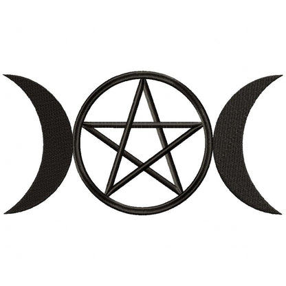 Moon Pentragram - Fill Stitch - Machine Embroidery Design