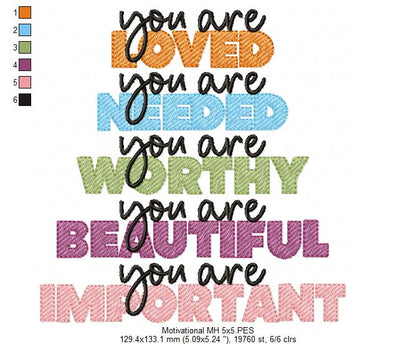 Motivational Mental Health - Rippled Stitch - Machine Embroidery Design