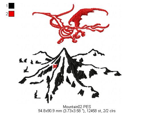 Game of Thrones The Lonely Mountain - Fill Stitch - Machine Embroidery Design