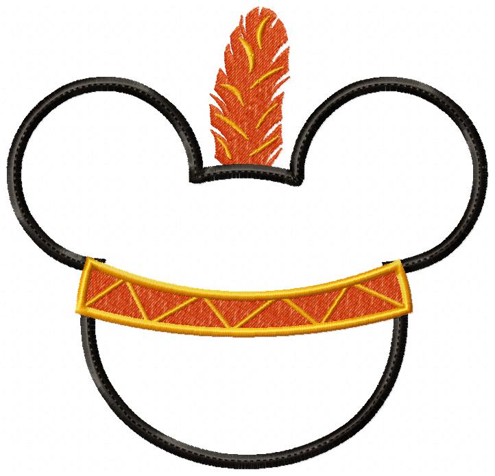 Thanksgiving Mouse Ears Boy Pilgrim - Applique Embroidery