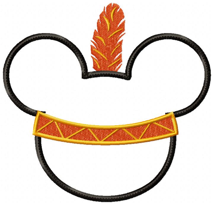 Thanksgiving Mouse Ears Boy Pilgrim - Applique Embroidery