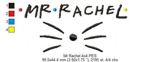 Friends Mr. Rachel & Mrs. Ross - Fill Stitch Embroidery