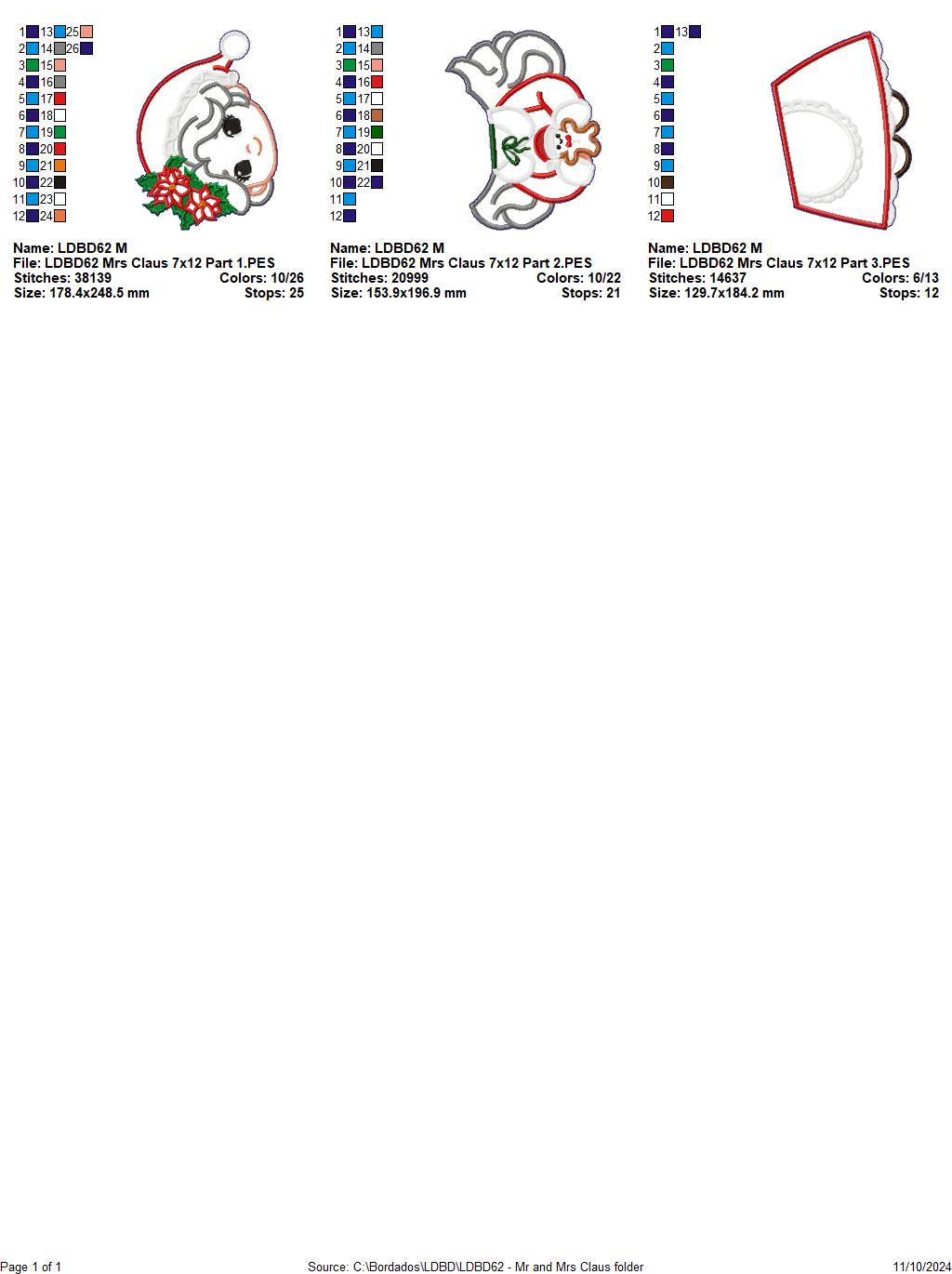 Mrs. Claus with Gingerbread - ITH Project - Machine Embroidery Design
