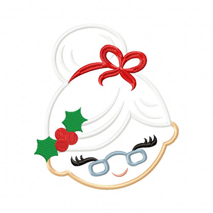 Mrs. Claus Cute - Applique - Machine Embroidery Design