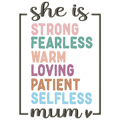 Mom / Mum Words - Fill Stitch - Machine Embroidery Design