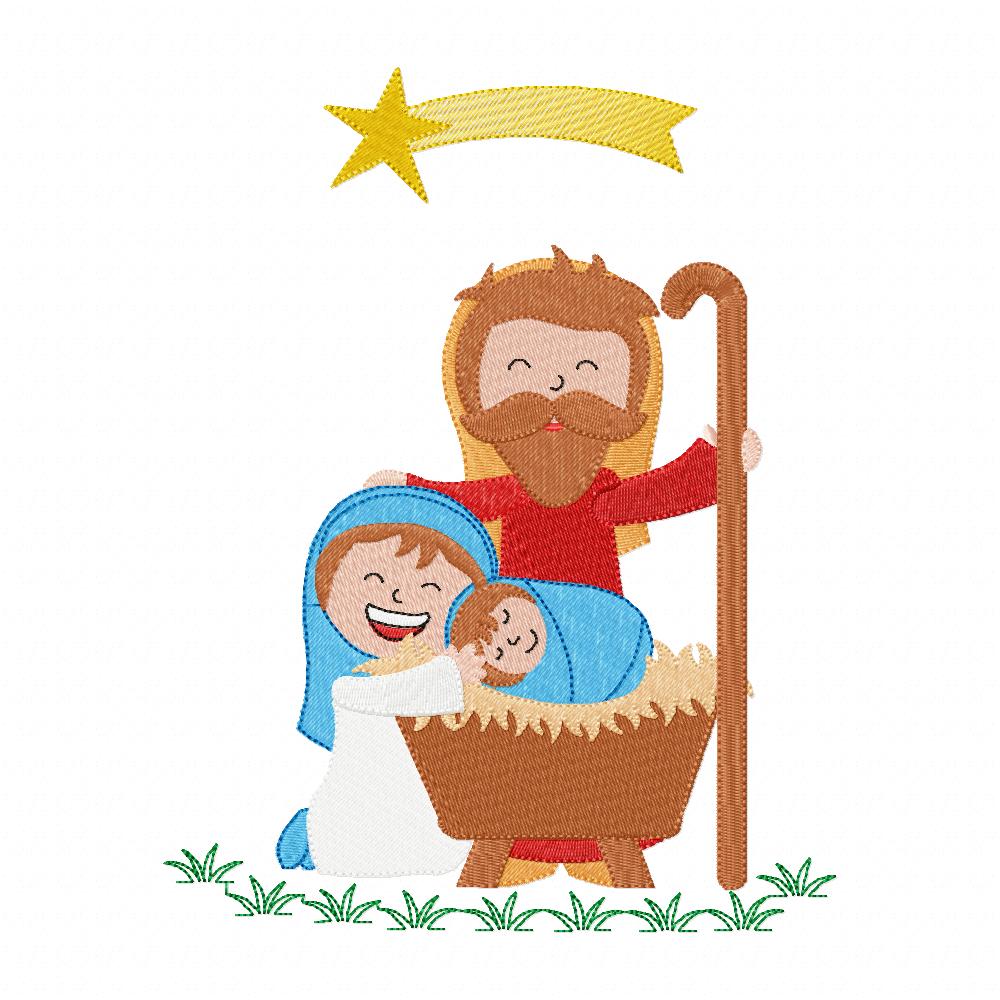 Happy Nativity - Fill Stitch - Machine Embroidery Design