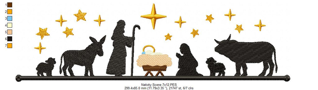 Christmas Nativity Scene - Fill Stitch - Machine Embroidery Design