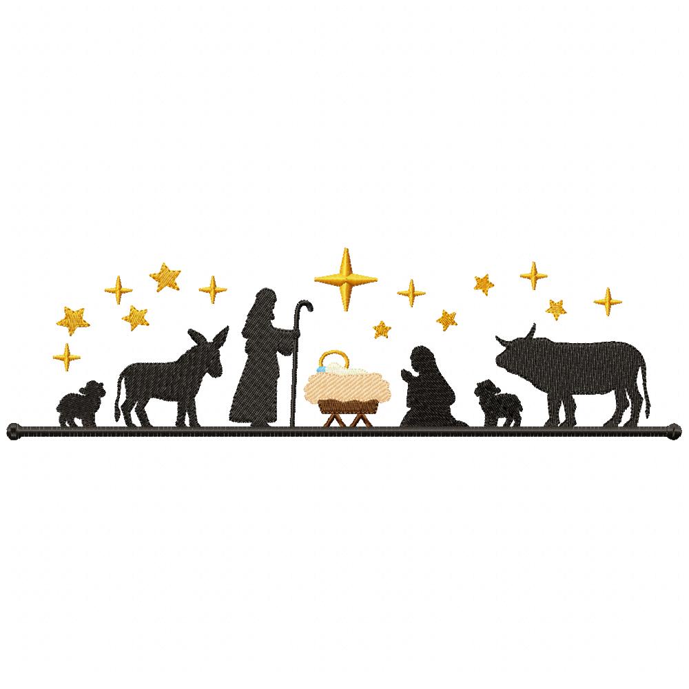 Christmas Nativity Scene - Fill Stitch - Machine Embroidery Design