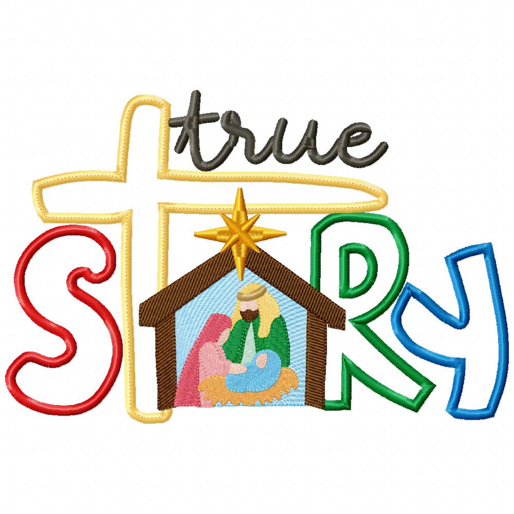 Christmas Nativity True Story - Applique - Machine Embroidery Design