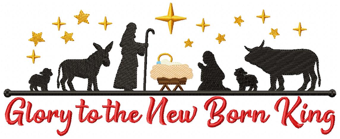 Blessed Manger Night Scene – fill stitch – Machine Embroidery Design