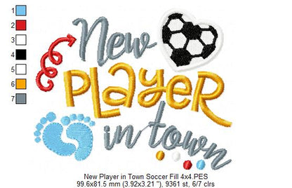 Soccer New Player in Town - Fill Stitch Embroidery