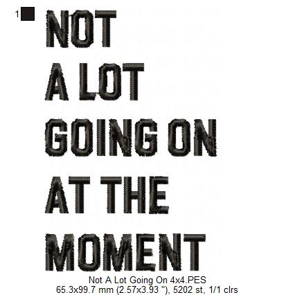 Taylor Swift Eras Tour Not A Lot Going On At The Moment - Fill Stitch