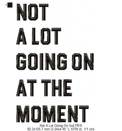 Taylor Swift Eras Tour Not A Lot Going On At The Moment - Fill Stitch