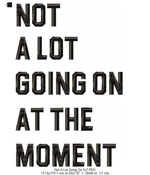 Taylor Swift Eras Tour Not A Lot Going On At The Moment - Fill Stitch