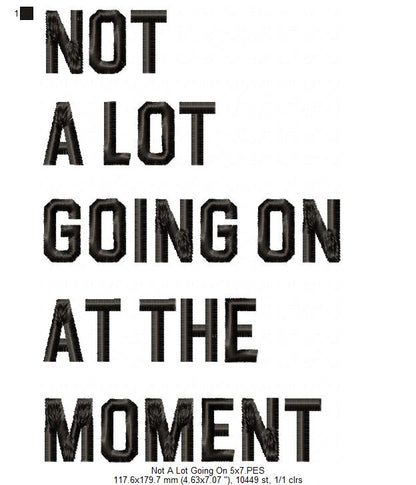 Taylor Swift Eras Tour Not A Lot Going On At The Moment - Fill Stitch