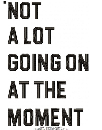 Taylor Swift Eras Tour Not A Lot Going On At The Moment - Fill Stitch