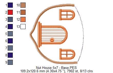 Nut House Door Ornament - ITH Project - Machine Embroidery Design