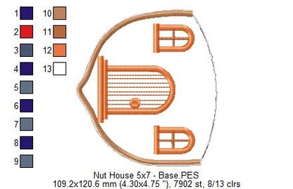 Nut House Door Ornament - ITH Project - Machine Embroidery Design