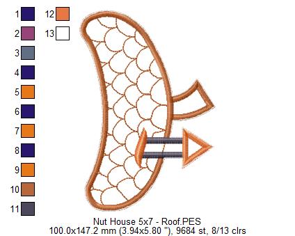 Nut House Door Ornament - ITH Project - Machine Embroidery Design