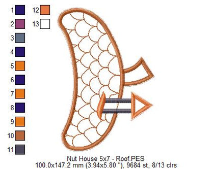 Nut House Door Ornament - ITH Project - Machine Embroidery Design
