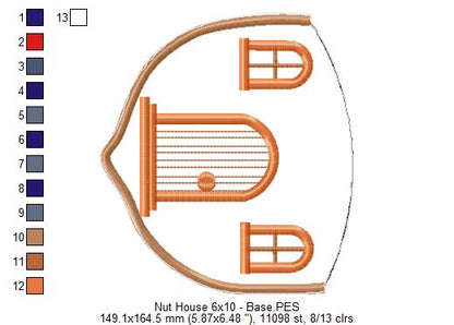 Nut House Door Ornament - ITH Project - Machine Embroidery Design