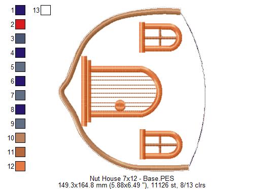 Nut House Door Ornament - ITH Project - Machine Embroidery Design